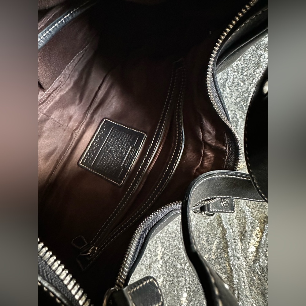 COACH Black Leather Hobo Style Shoulder Bag - Picture 15 of 17